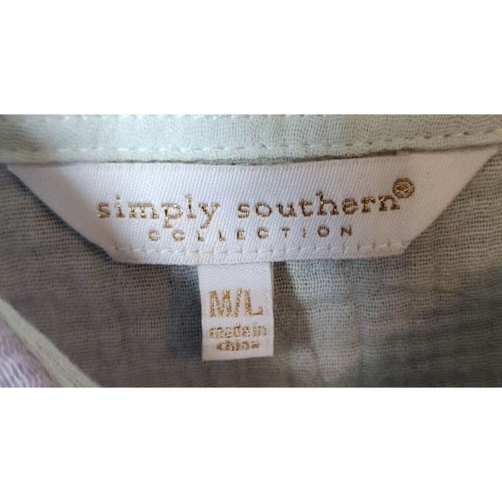x2 NWT Simply Southern L/S Pastel Colorblock Gauze Button Down Tops Size M/L - Picture 11 of 16
